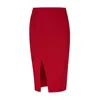Conquista Women's Dark Red Faux Mouflon Pencil Skirt In Red