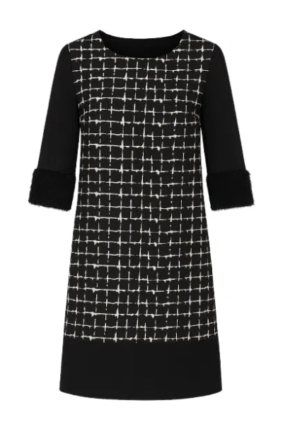 Conquista Women's Dress With Black & White Print Detail
