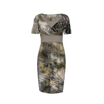 Conquista Women's Faux Crossover Dress In Gray