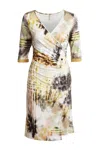 CONQUISTA WOMEN'S FAUX CROSSOVER PRINT DRESS