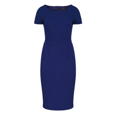 Conquista Women's Fitted Electric Blue Cap Sleeve Dress Punto