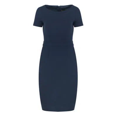 Conquista Women's Fitted Navy Blue Cap Sleeve Dress Punto