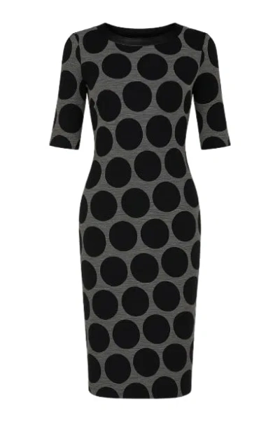 Conquista Women's Fitted Polka Dot Midi Dress In Black
