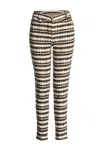 Conquista Women's Fitted Print Trousers In Yellow