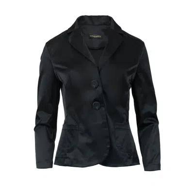 Conquista Women's Fitted Satin Blazer In Black –
