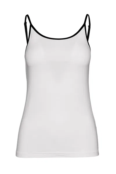 Conquista Women's Fitted Strappy White Top