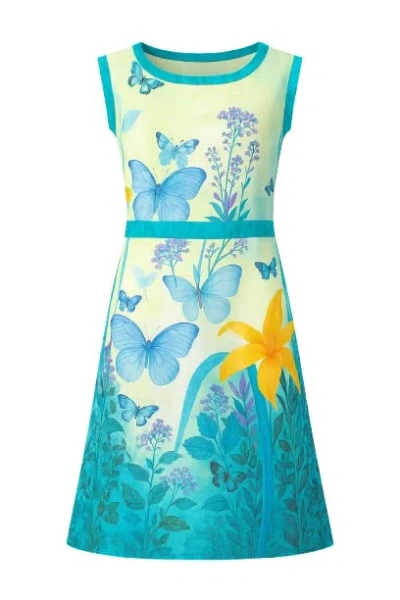 Conquista Women's Floral Poplin Dress In Blue