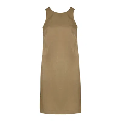 Conquista Women's Gold Above-knee Relaxed Tencel Jacquard Dress