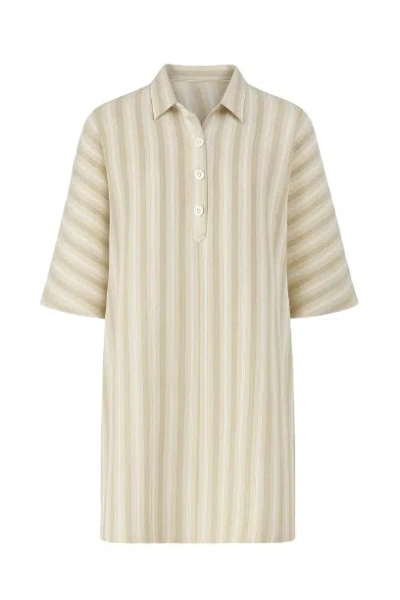 Conquista Women's Gold Oversized Striped Dress