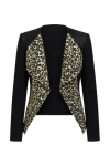 Conquista Women's Green Animal Print Drape Cardigan In Green