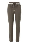 Conquista Women's Green Long Khaki Pants With Cream Panel In Brown