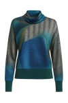 Conquista Women's Green Polo Neck Top In Green