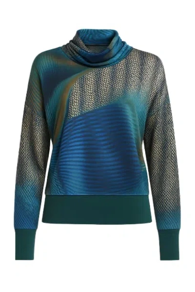 Conquista Women's Green Polo Neck Top