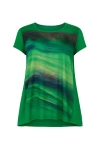 Conquista Women's Green Print Detail A Line Top In Green