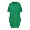 Conquista Women's Green Punto Di Roma Batwing Dress