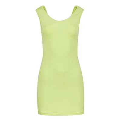 Conquista Women's Green Sleeveless Drape Back Dress