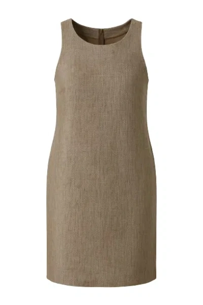 Conquista Women's Green Sleeveless Sack Dress With Pockets