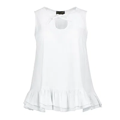 Conquista Women's Green Snowdrop Keyhole Tie Top