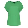 Conquista Women's Green Stretch Jersey Boat Neckline Top In Green