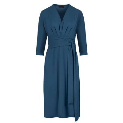 Conquista Women's Green Wrap Dress In Jersey Viscose With Elastane