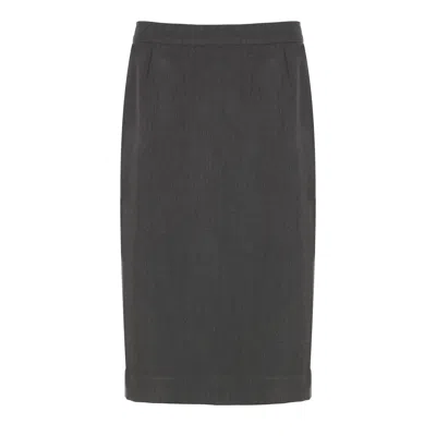 Conquista Women's Grey Classic Charcoal Pencil Skirt