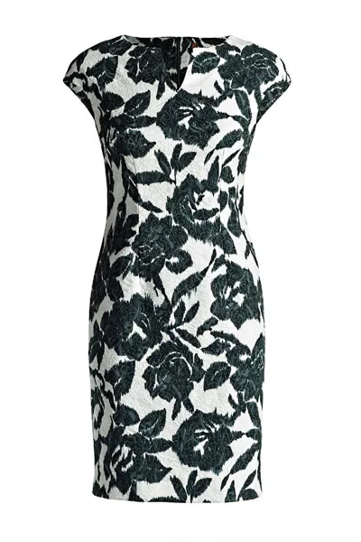 Conquista Women's Grey Floral Sleeveless Dress