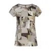 Conquista Women's Grey Geometric Mosaic Viscose Jersey Top In Neutral Tones In Grey