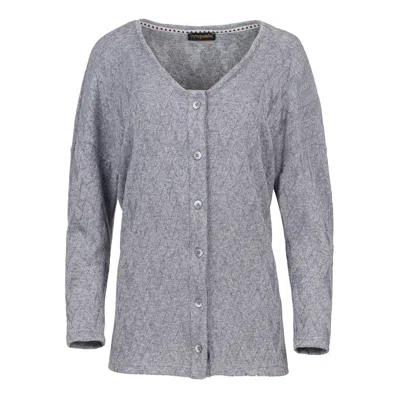 Conquista Women's Grey Jacquard Cardigan