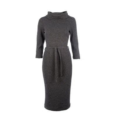 Conquista Women's Grey Knit Fitted Dress