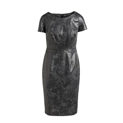Conquista Women's Grey Leather Effect Fitted Dress