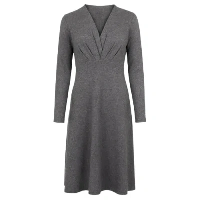 Conquista Women's Grey Long Sleeve Empire Line Dress In Gray