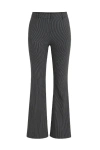 Conquista Women's Grey Mid Rise Straight Striped Trousers In Gray