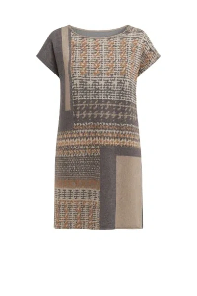 Conquista Women's Grey Patterned Sweater Dress Anthracite In Gray