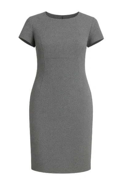 Conquista Women's Grey Short Sleeve Straight Tailored Dress In Gray
