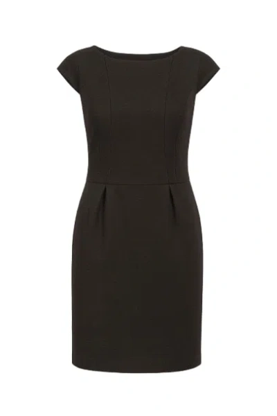 Conquista Women's Grey Sleeveless Fitted Stretch Jersey Punto Di Roma Dress With Seam Detail & Zip Fastening In Gray