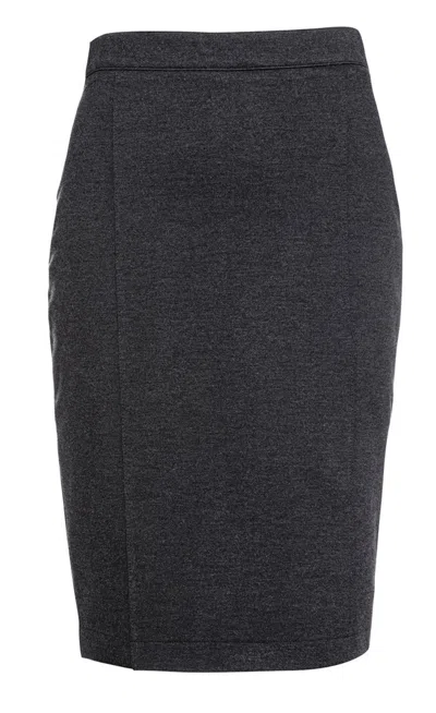 Conquista Women's Grey Stretch Pencil Skirt Anthracite