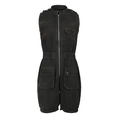 Conquista Women's Grey Utility Style Lyocell Overall