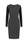 Conquista Women's Grey Wool Blend Straight Dress In Gray