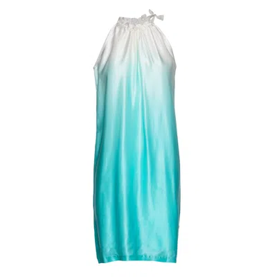 Conquista Women's Halter Neck Two-tone Dress In Blue
