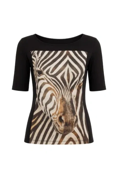 Conquista Women's Jersey Animal Print Top In Multi