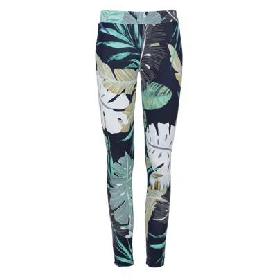 Conquista Women's Leaf Print Leggings In Black