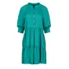 CONQUISTA WOMEN'S LOOSE GREEN RUFFLE DRESS