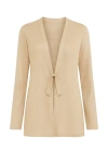 Conquista Women's Neutrals Beige Open Front Linen Cardigan In Sand