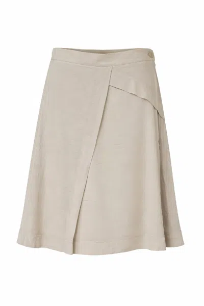 Conquista Women's Neutrals Beige Wrap-effect Midi Skirt – Effortless Elegance & Modern Minimalism