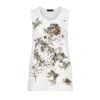 Conquista Women's Neutrals Botanical Sketch Sleeveless Tank Top
