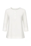 Conquista Women's Neutrals Button Detail Top In Crepe Fabric In Sand