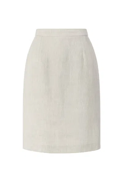 Conquista Women's Neutrals Classic Light Beige Tailored Pencil Skirt