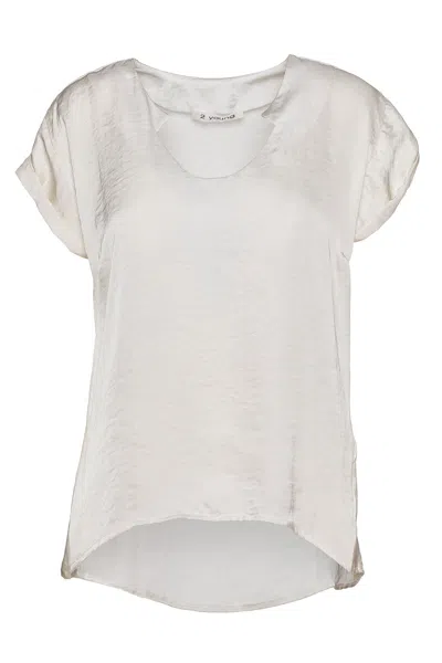 Conquista Women's Neutrals Ecru Cap Sleeve Top In Beige