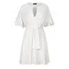 Conquista Women's Neutrals Ecru Dress With Ruffle Sleeves In Beige