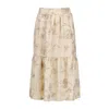 Shop Conquista Women's Neutrals Ecru Embroidered Floral Midi Skirt In Beige
